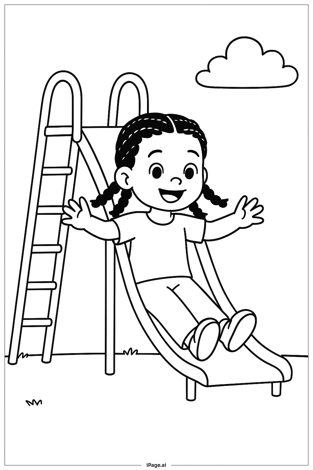  Lily Love Braids On Slide Coloring Page 