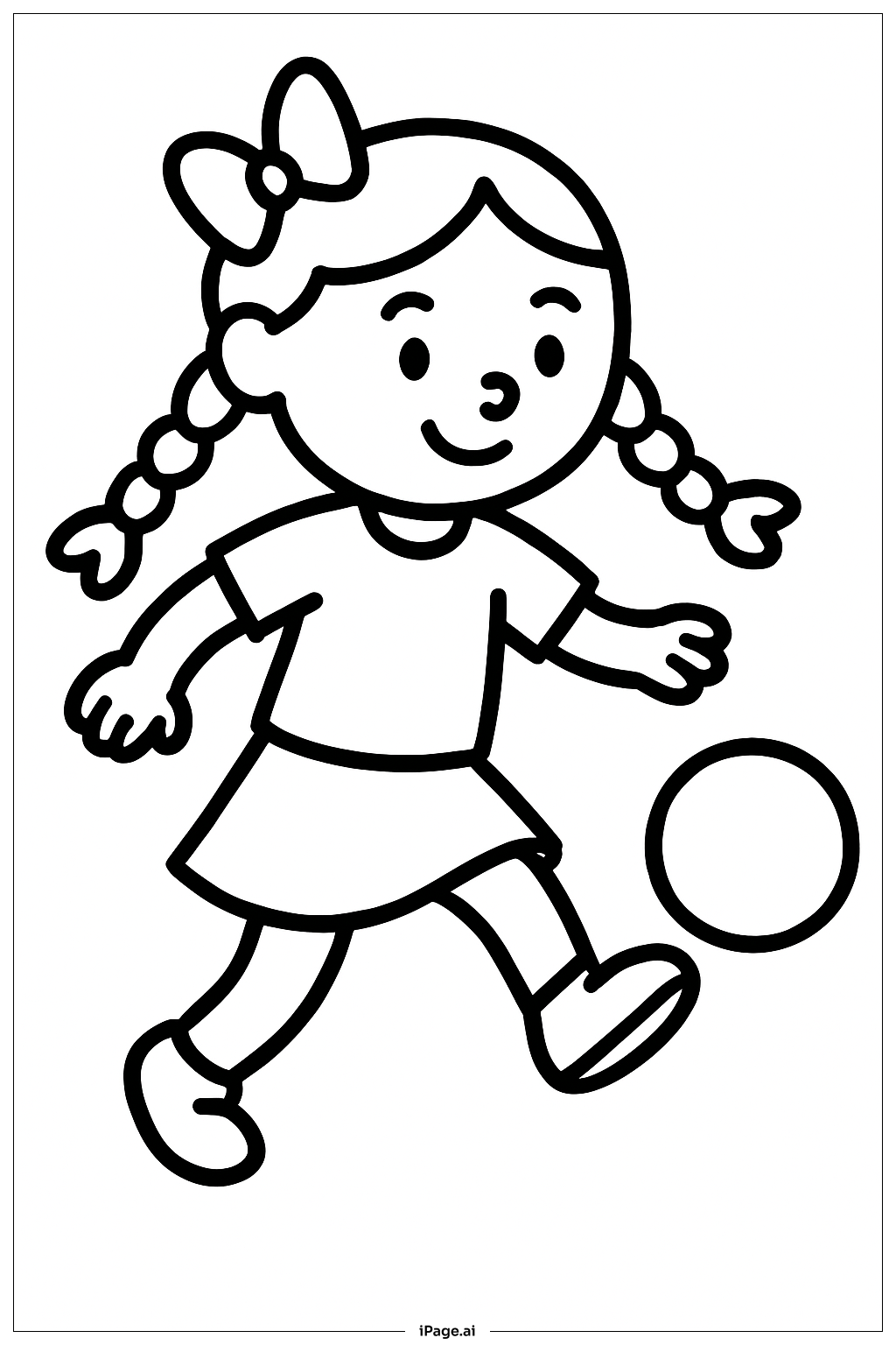  Lily Love Braids Playing Ball Coloring Page 