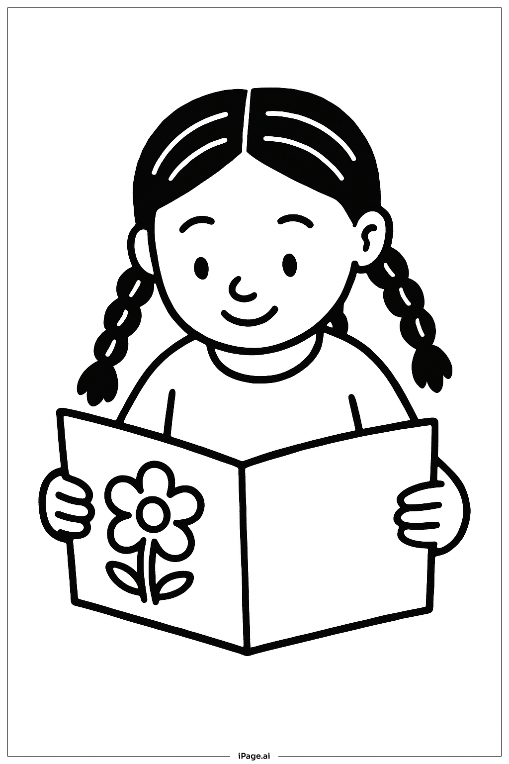  Lily Love Braids Reading Coloring Page 