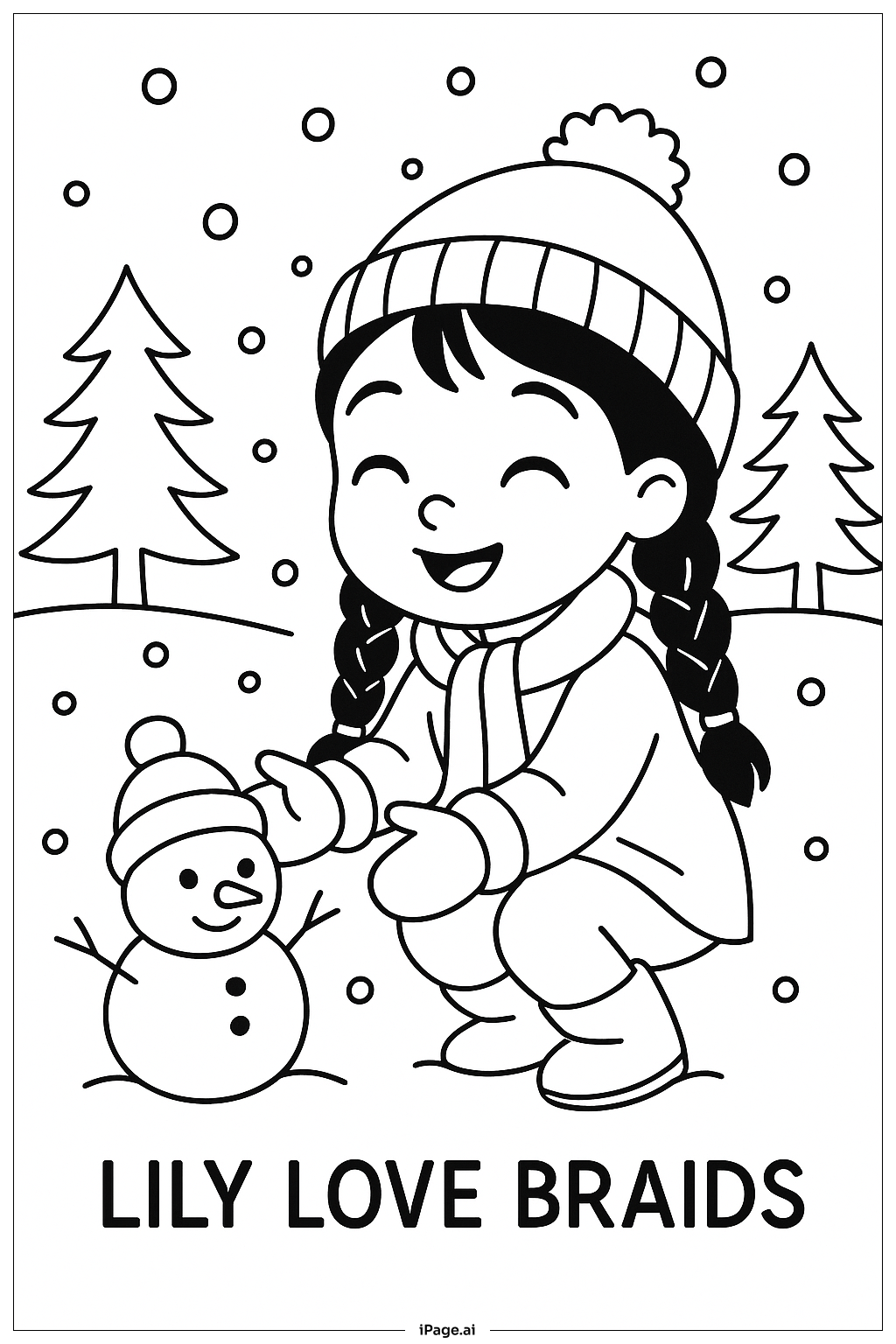  Lily Love Braids Snow Play Coloring Page 