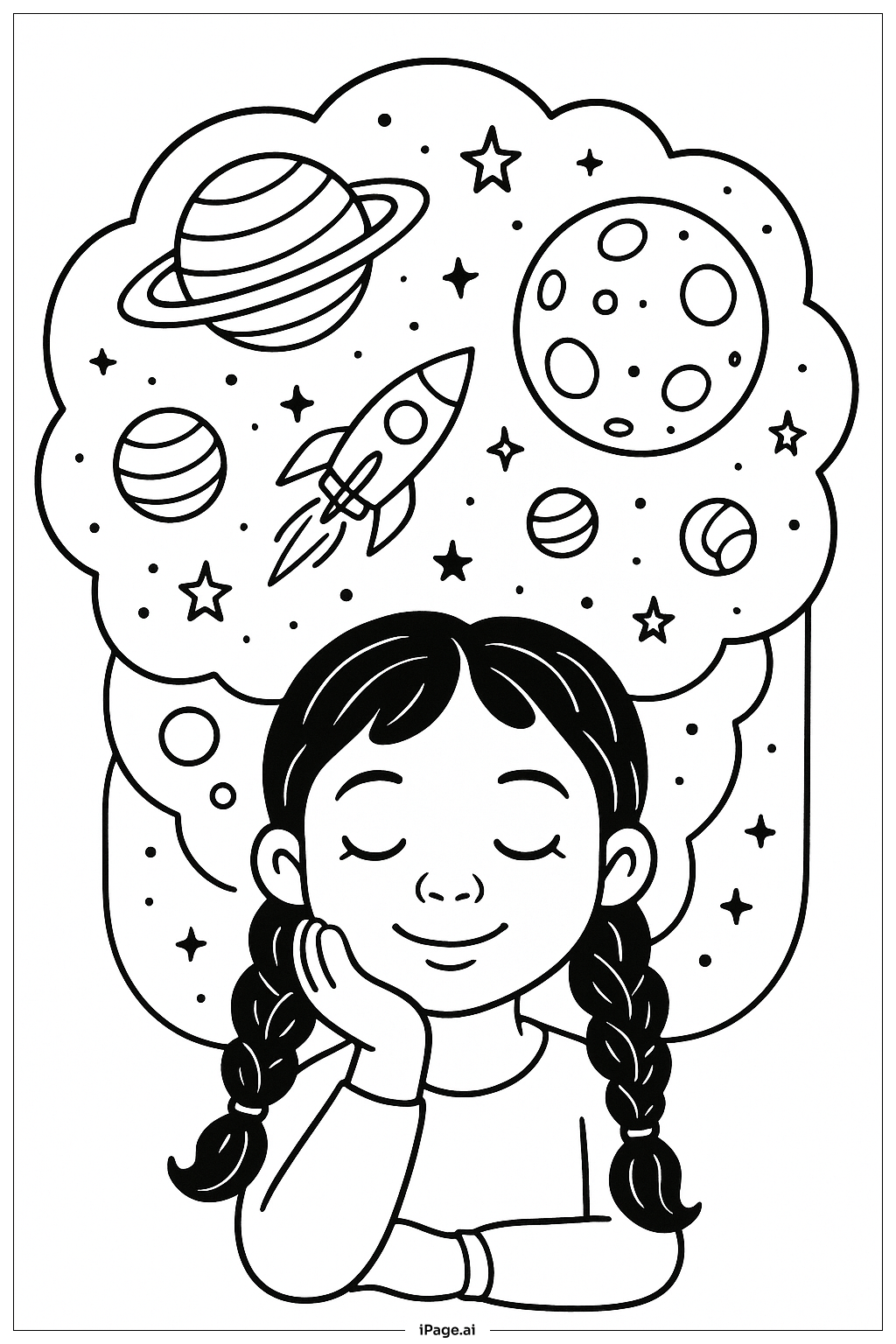  Lily Love Braids Space Dream Coloring Page 