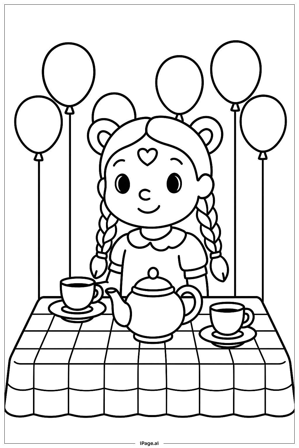  Lily Love Braids Tea Party Coloring Page 