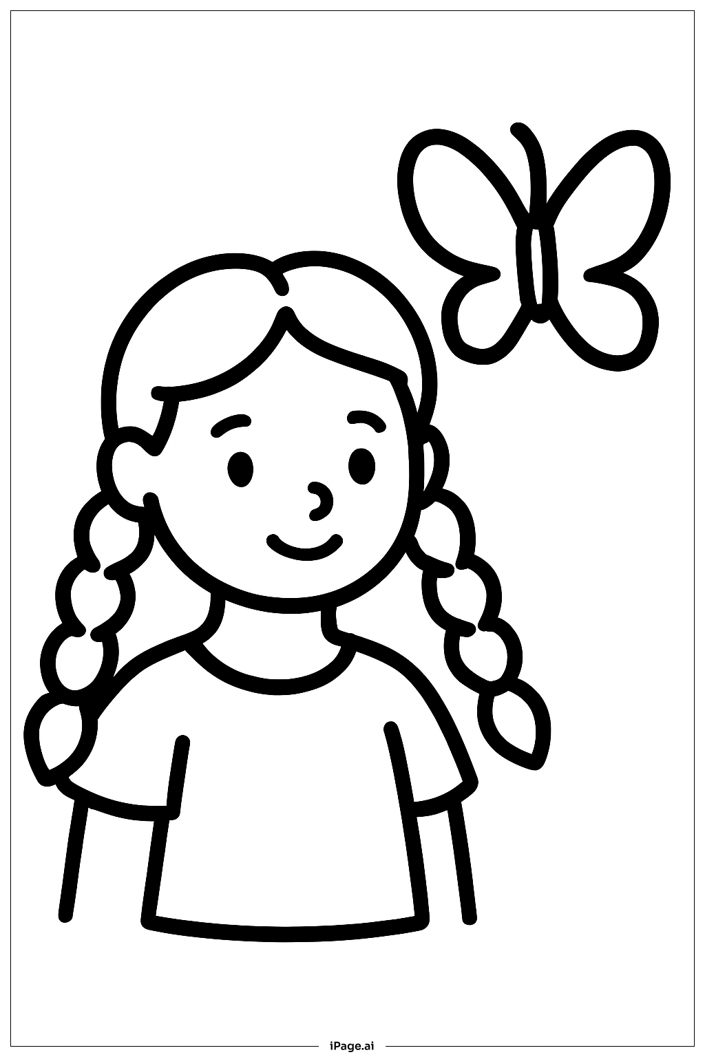  Lily Love Braids With Butterfly Coloring Page 
