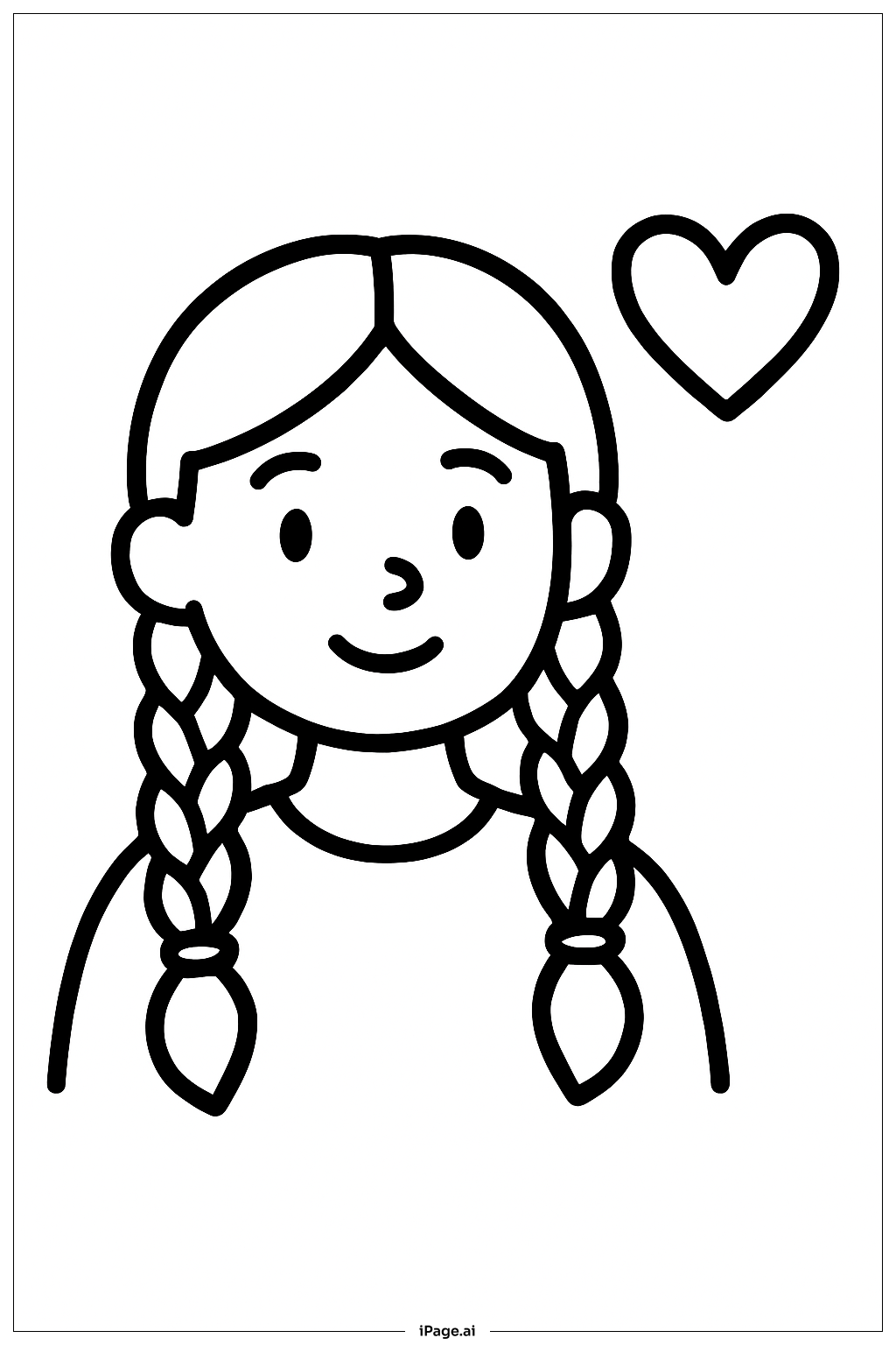  Lily Love Braids With Heart Coloring Page 