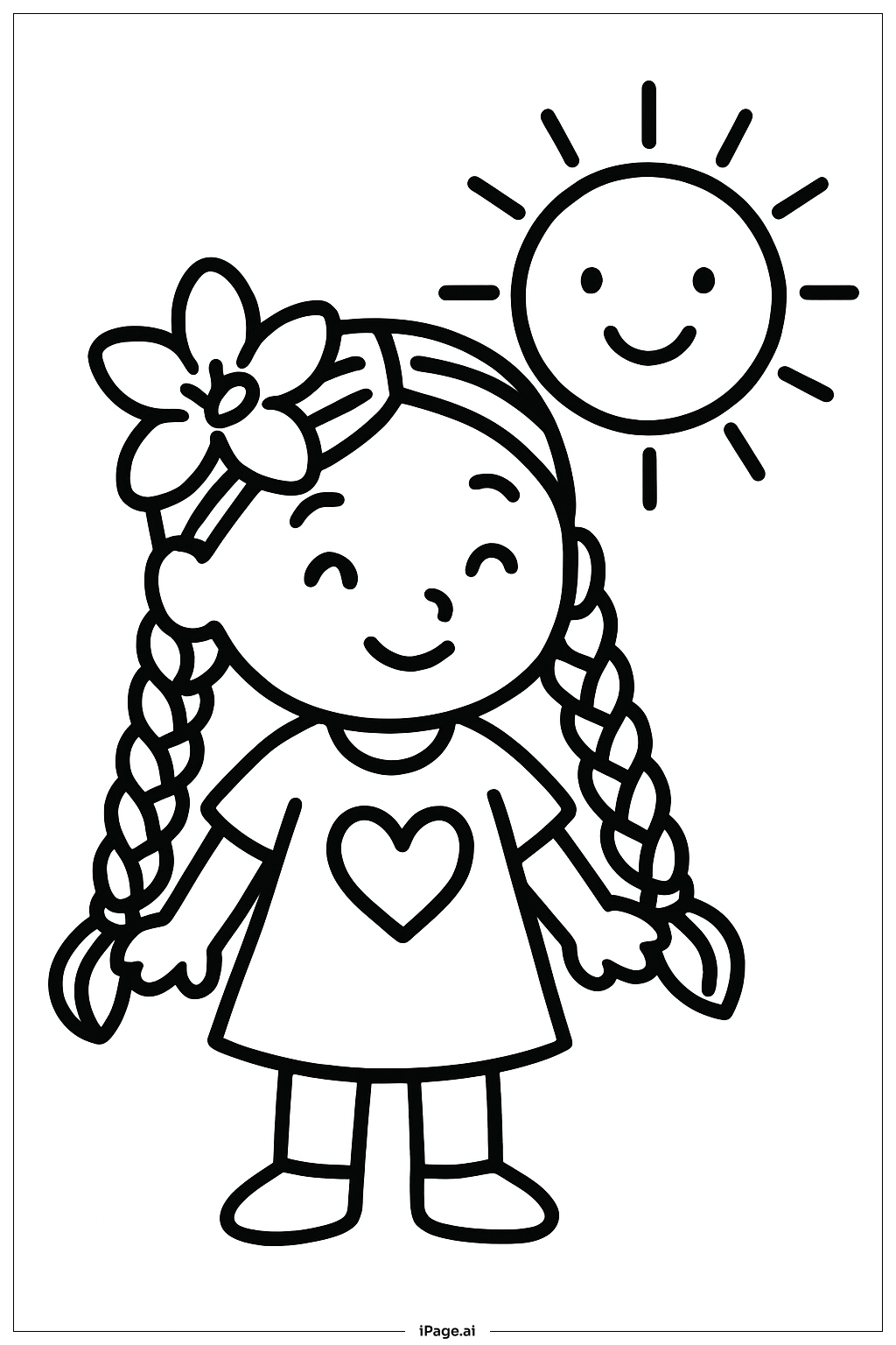  Lily Love Braids With Sun Coloring Page 