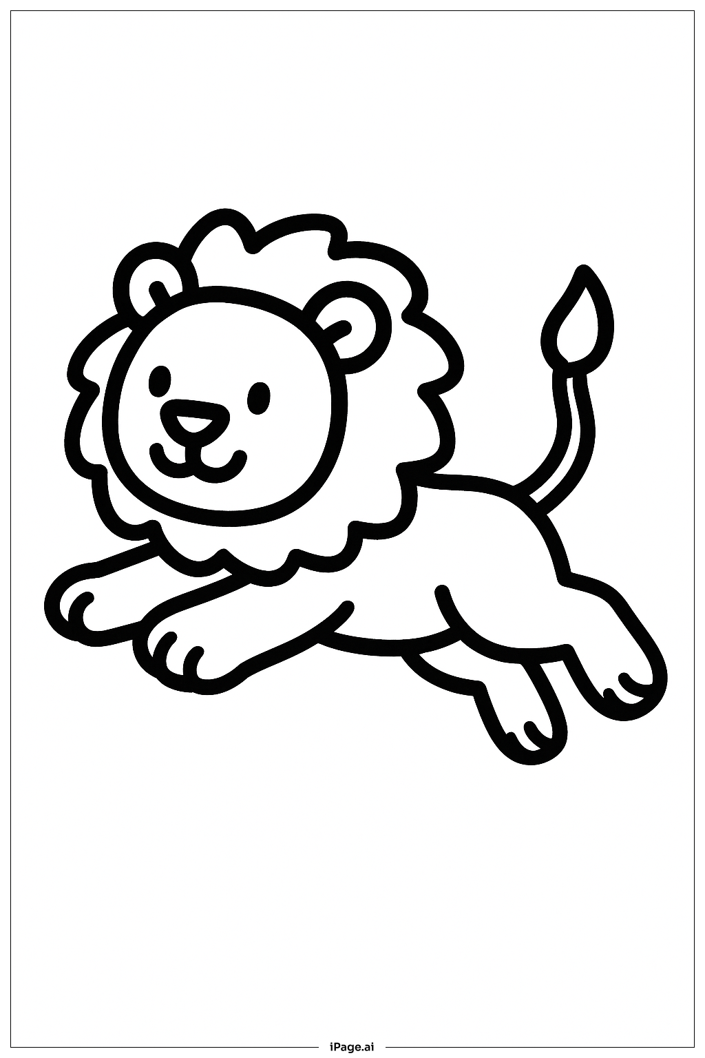  ライオンジャンプの塗り絵ページ 