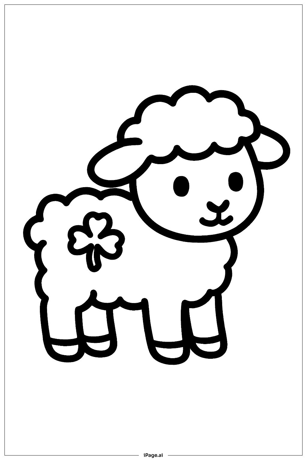  Página para colorear de Corderito del Día de San Patricio 