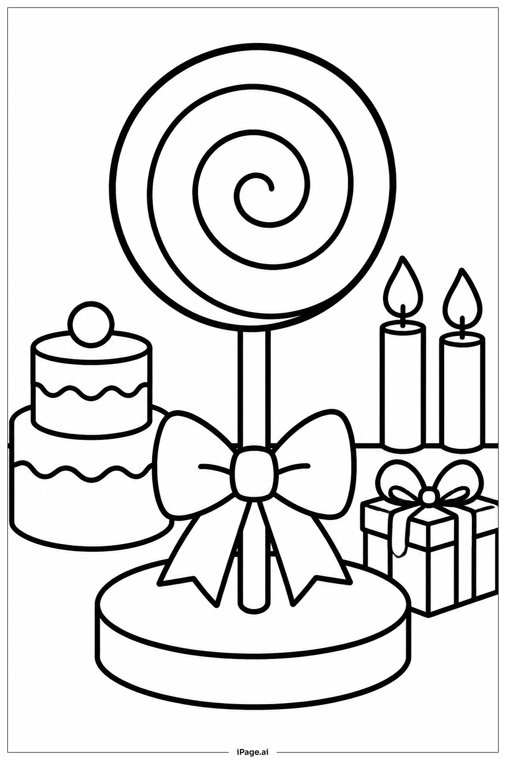  Lollipop Birthday Table Coloring Page 