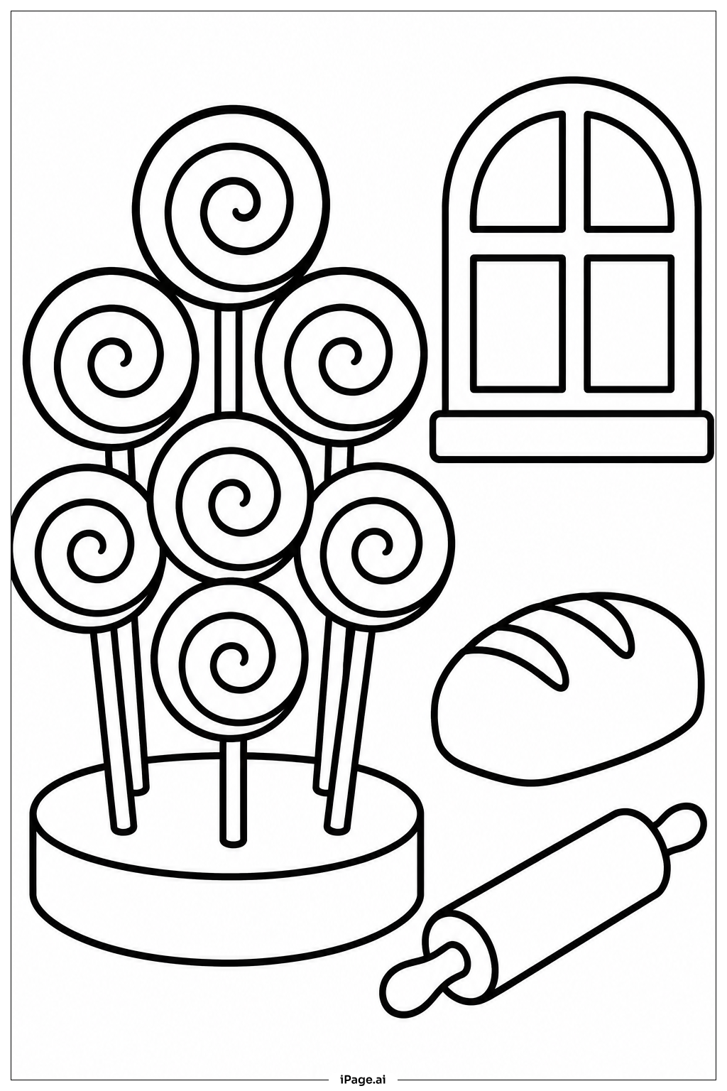  Page de coloriage Lollipop In Bakery 