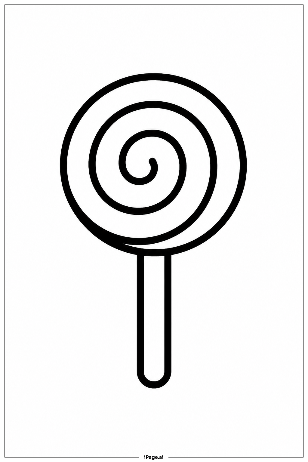 棒付きキャンディーの塗り絵ページ 