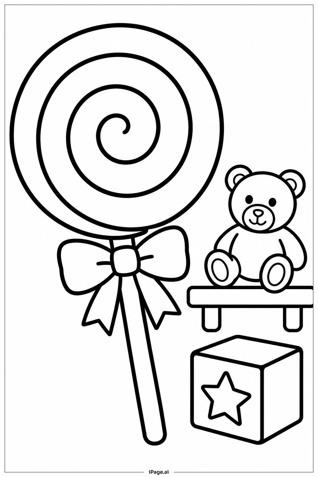  Lollipop With Teddy Bear Ausmalseite 