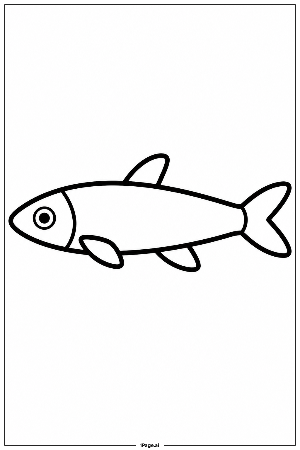 Página para colorir de Peixe Comprido