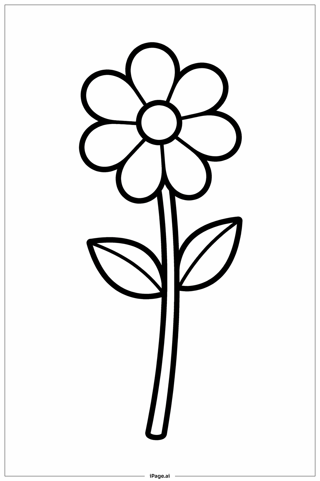 Long Stem Flower Coloring Page