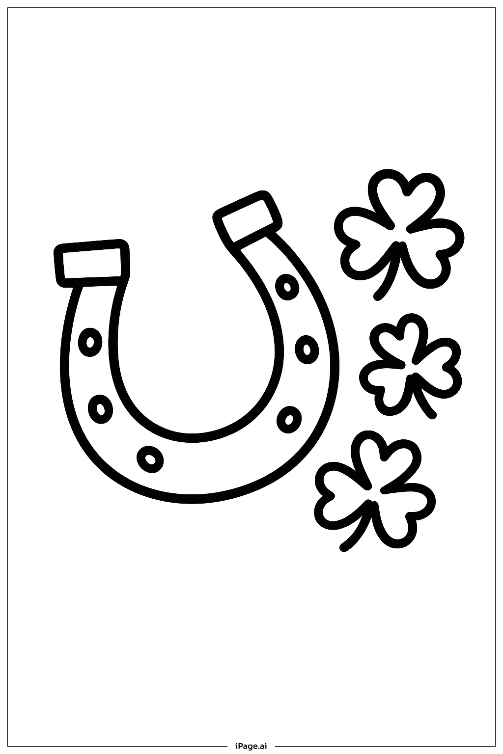  Lucky Horseshoe St. Patrick's Day Coloring Page 