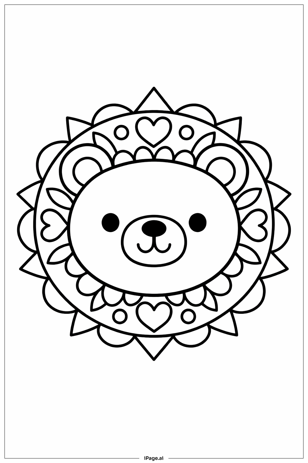 Mandala Bear Coloring Page