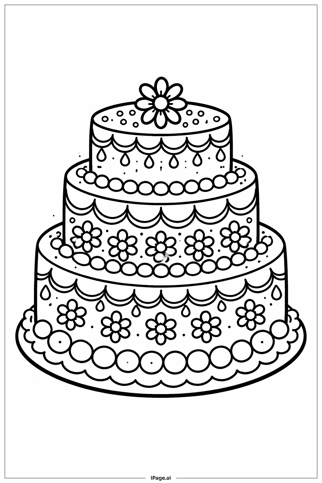 Mandala Cake Coloring Page
