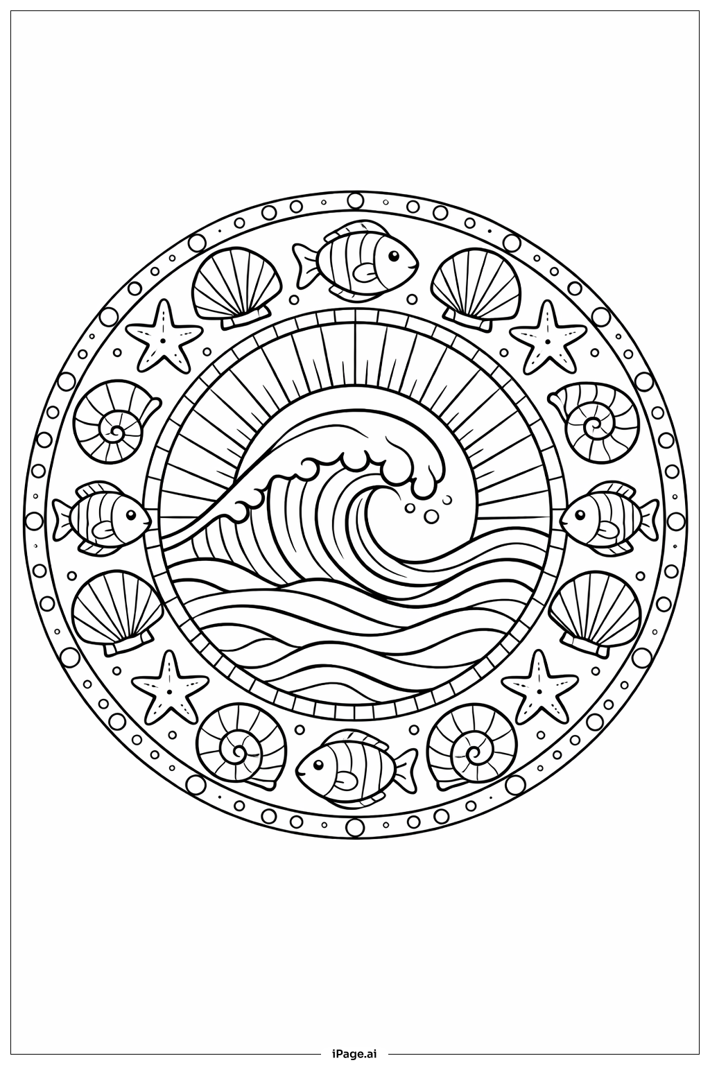 Mandala Ocean Coloring Page