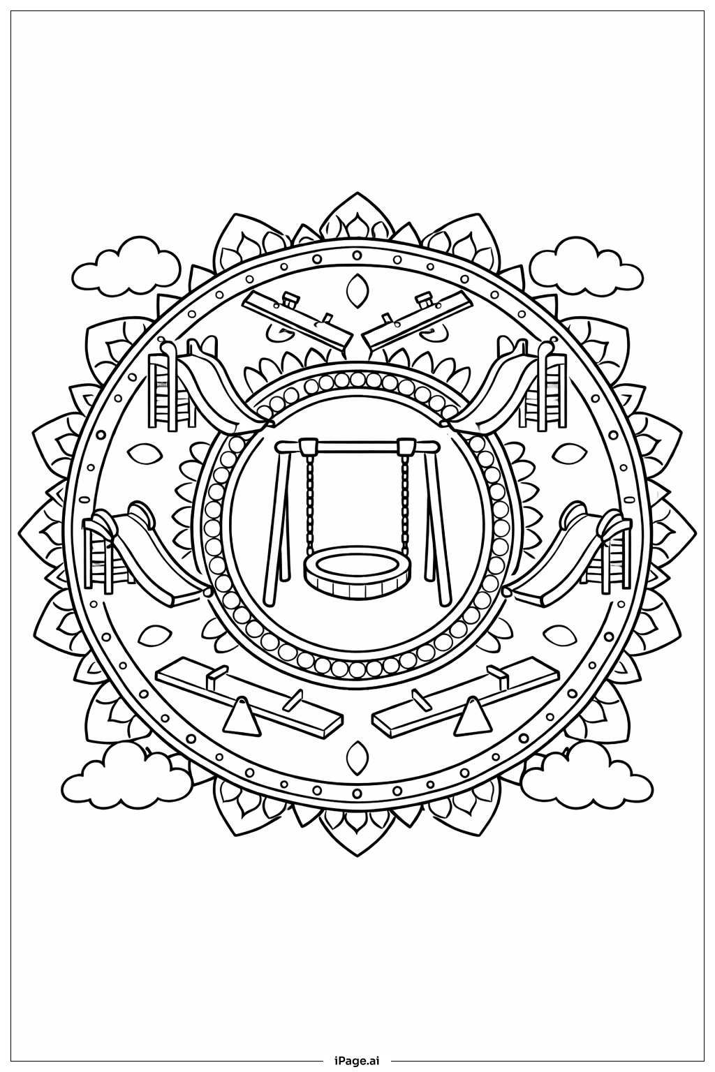 Mandala Playground Coloring Page
