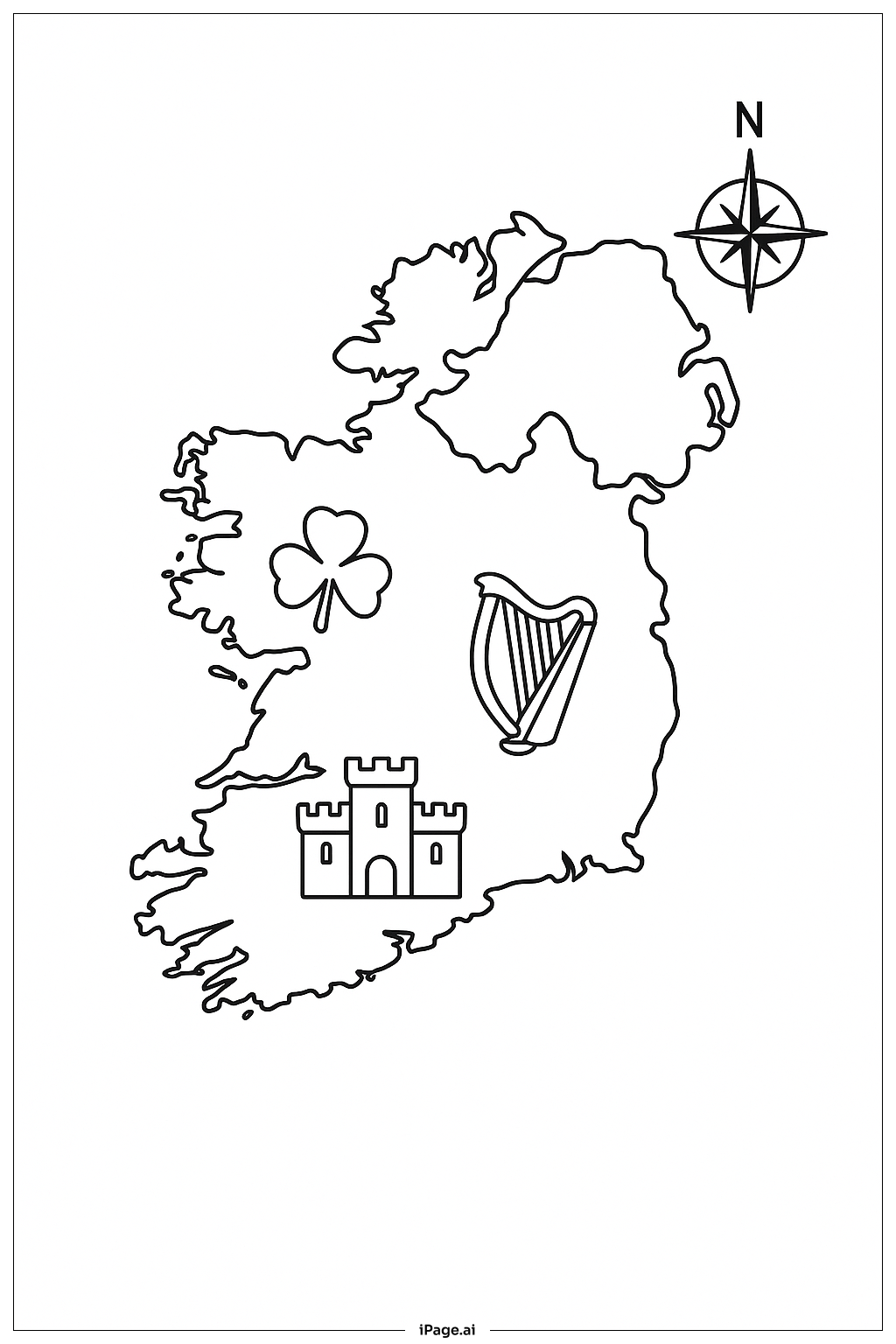  Map Of Ireland St. Patrick's Day Coloring Page 