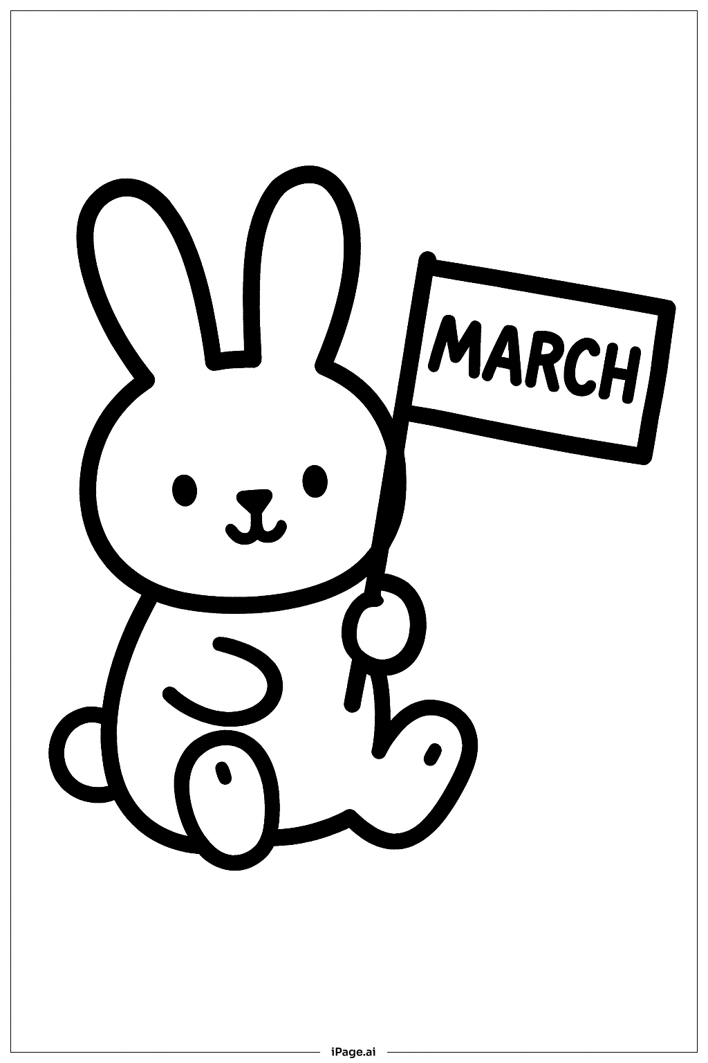 March Bunny Coloring Page