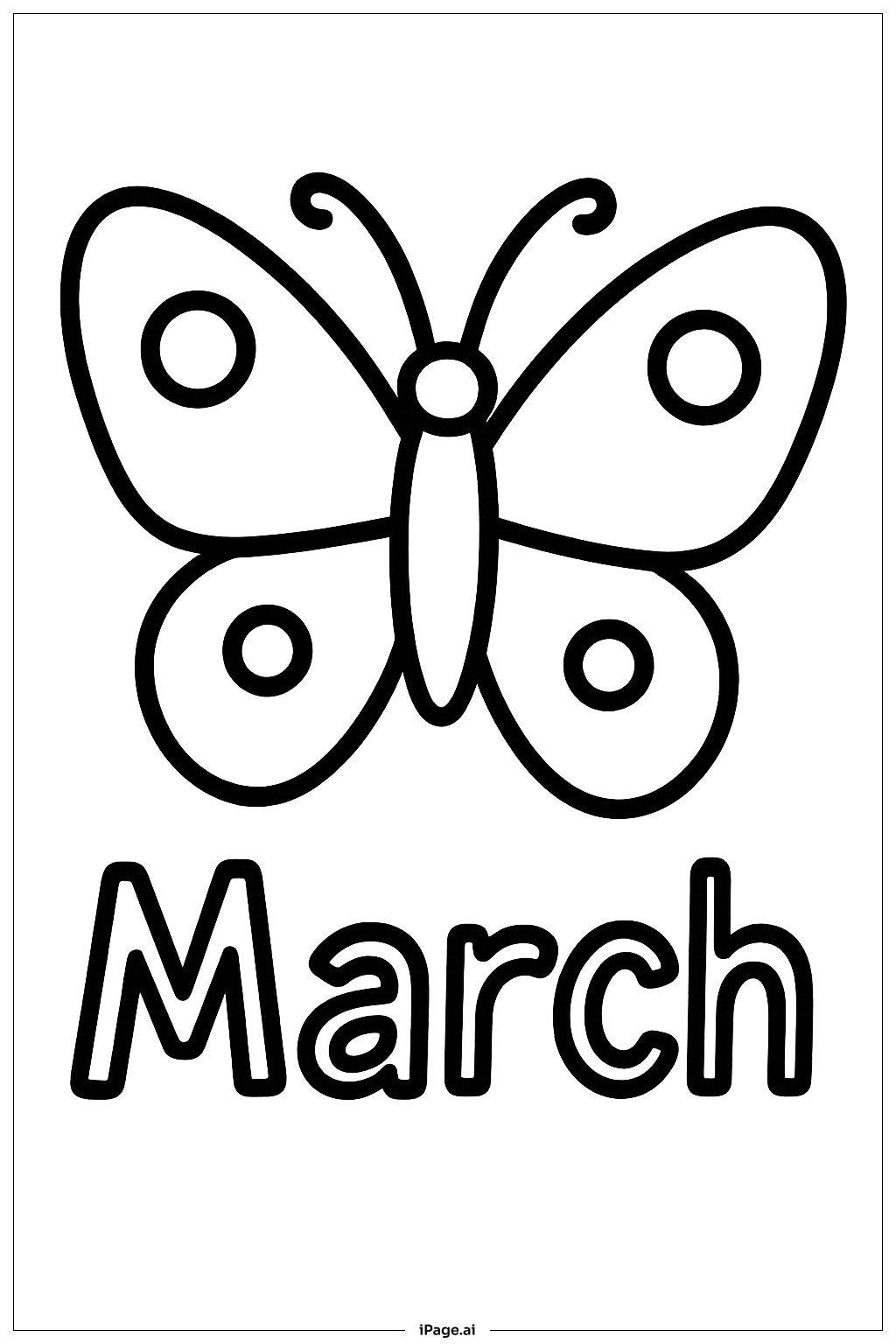 March Butterfly Coloring Page