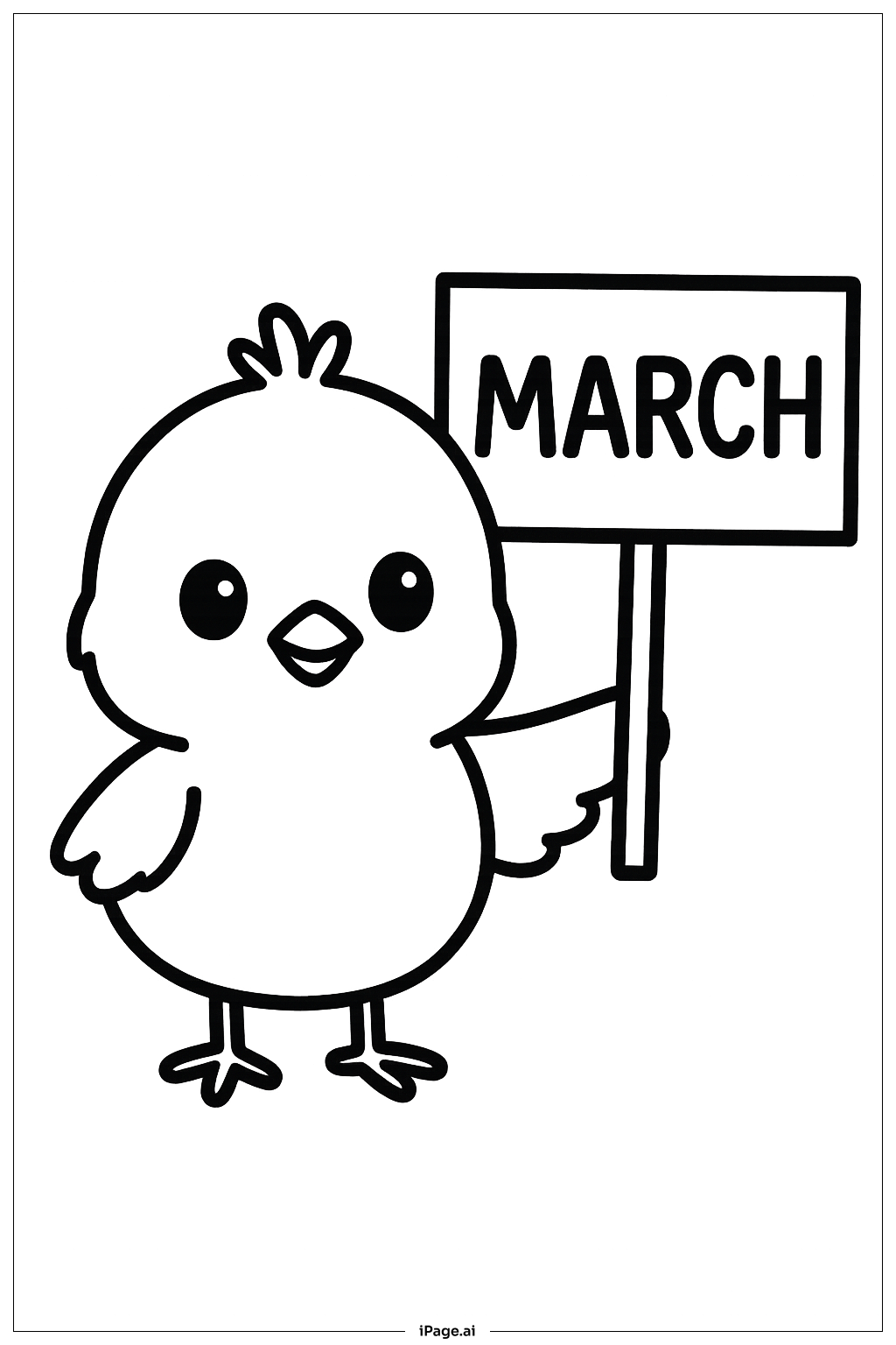 March Chick Coloring Page