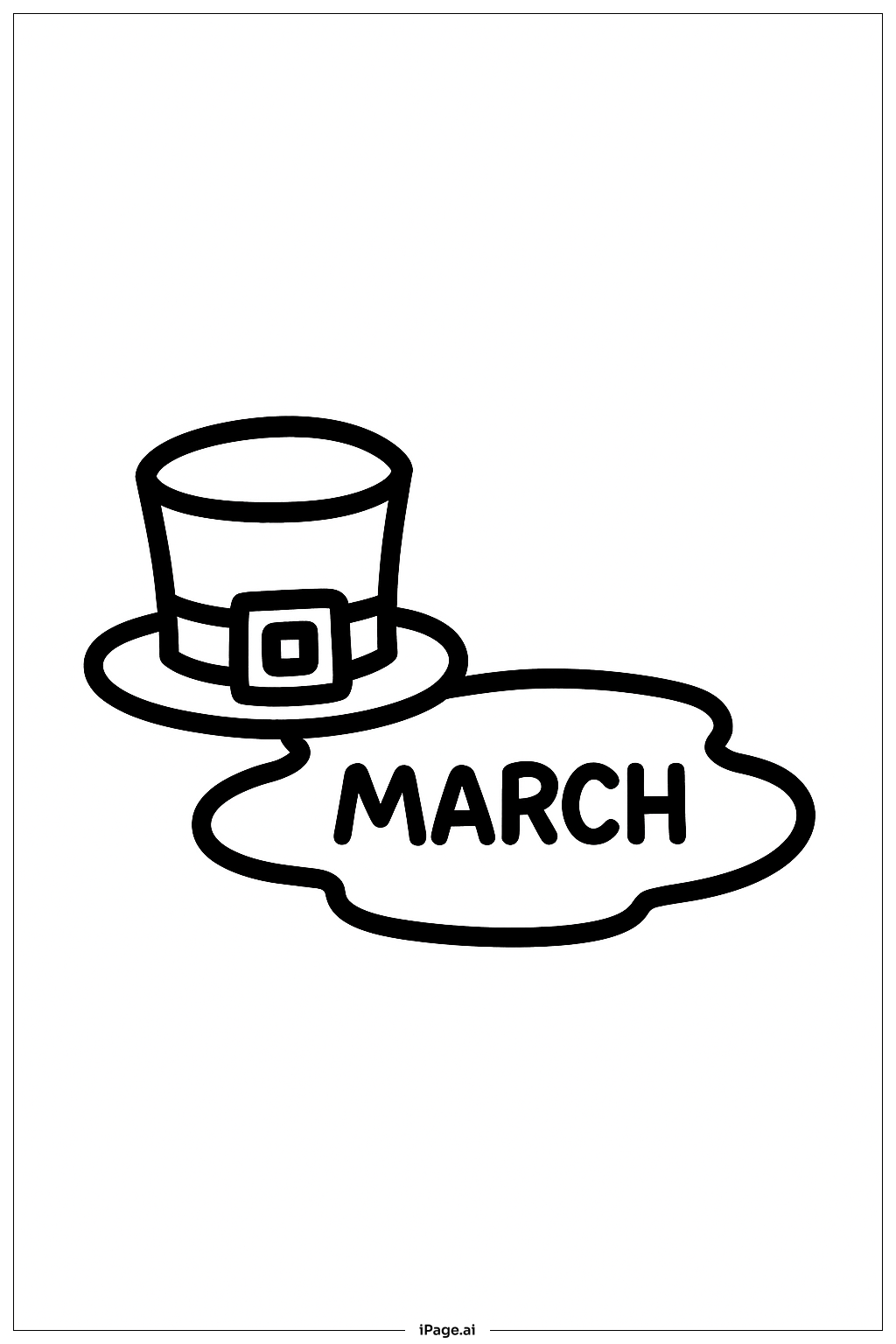 March Hat Puddle Coloring Page