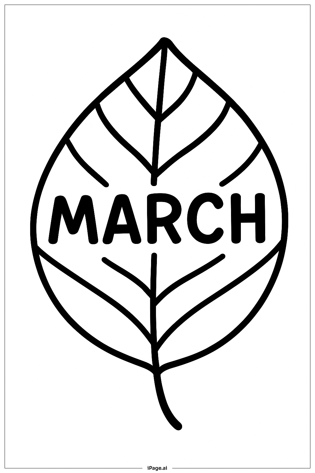 March Leaf Coloring Page