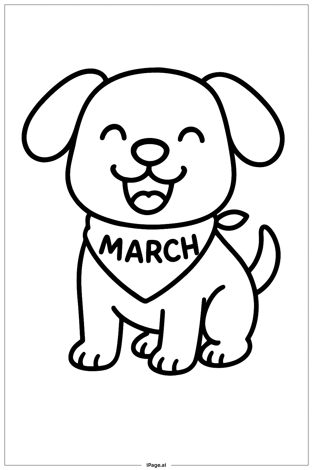 March Puppy Coloring Page