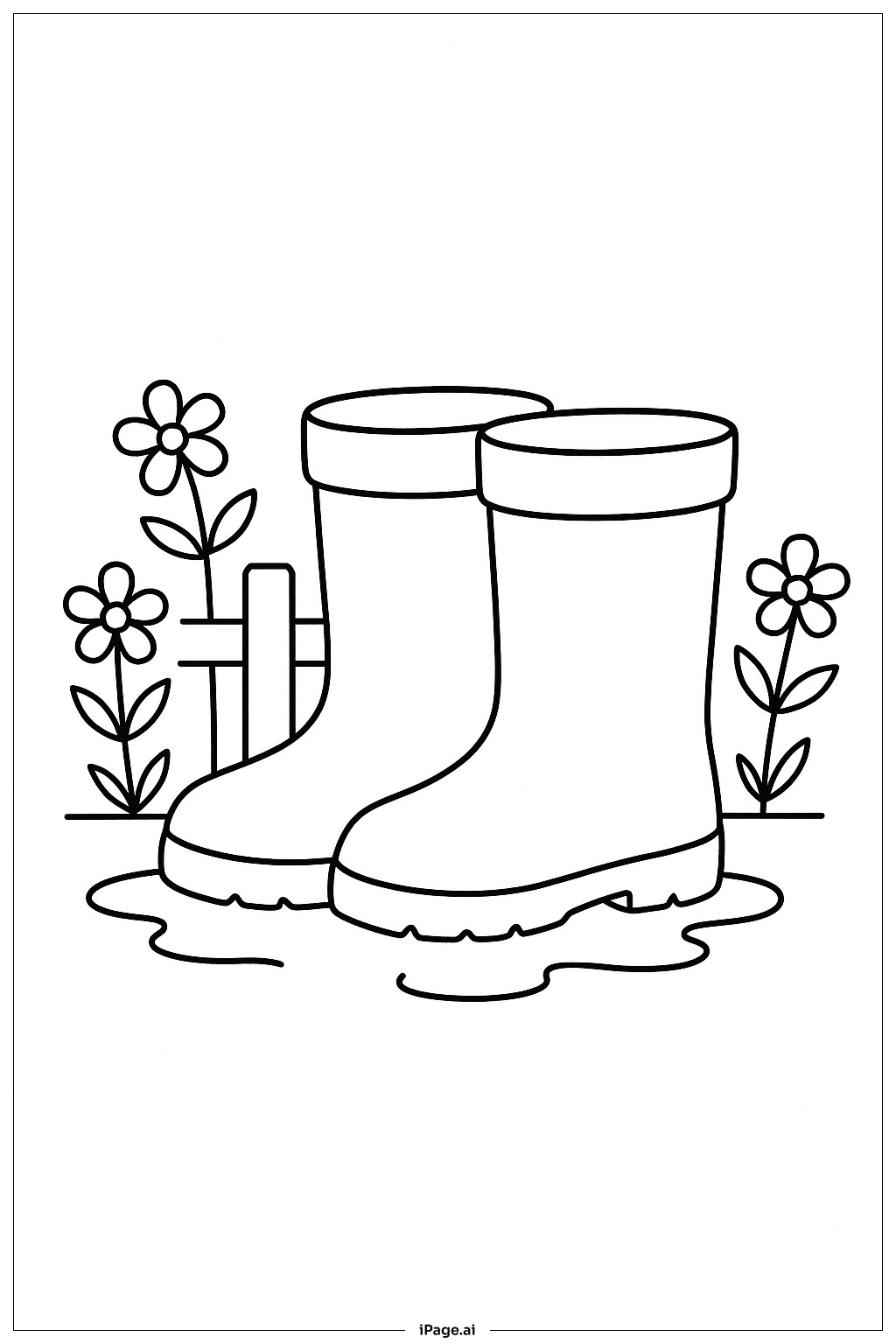 March Rain Boots Coloring Page