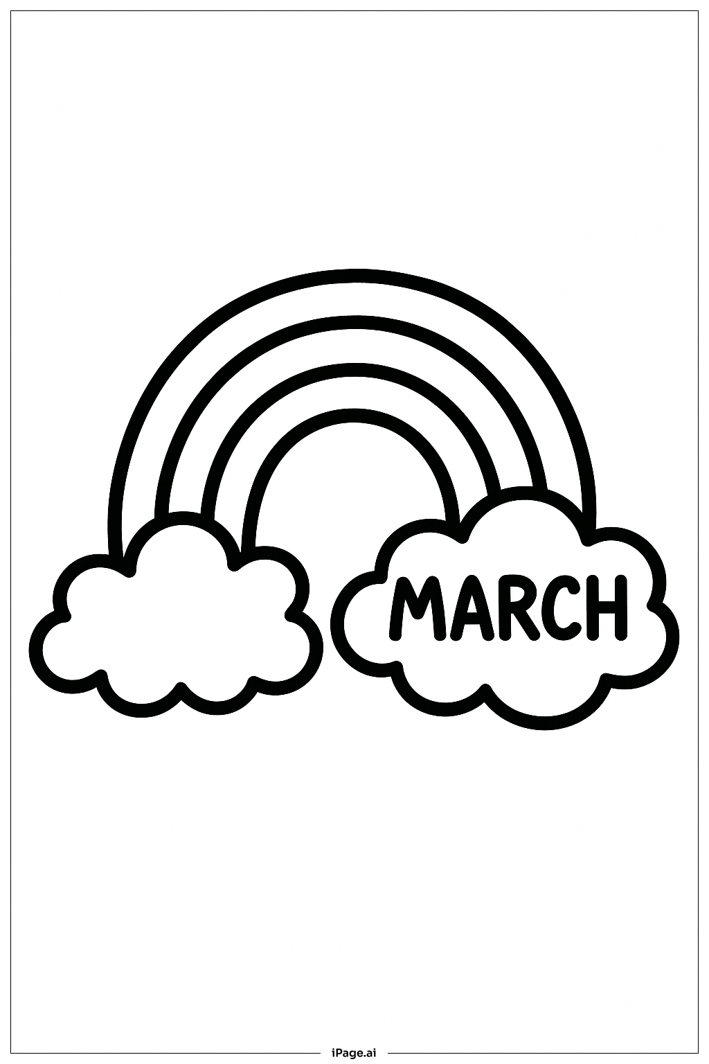 March Rainbow Coloring Page