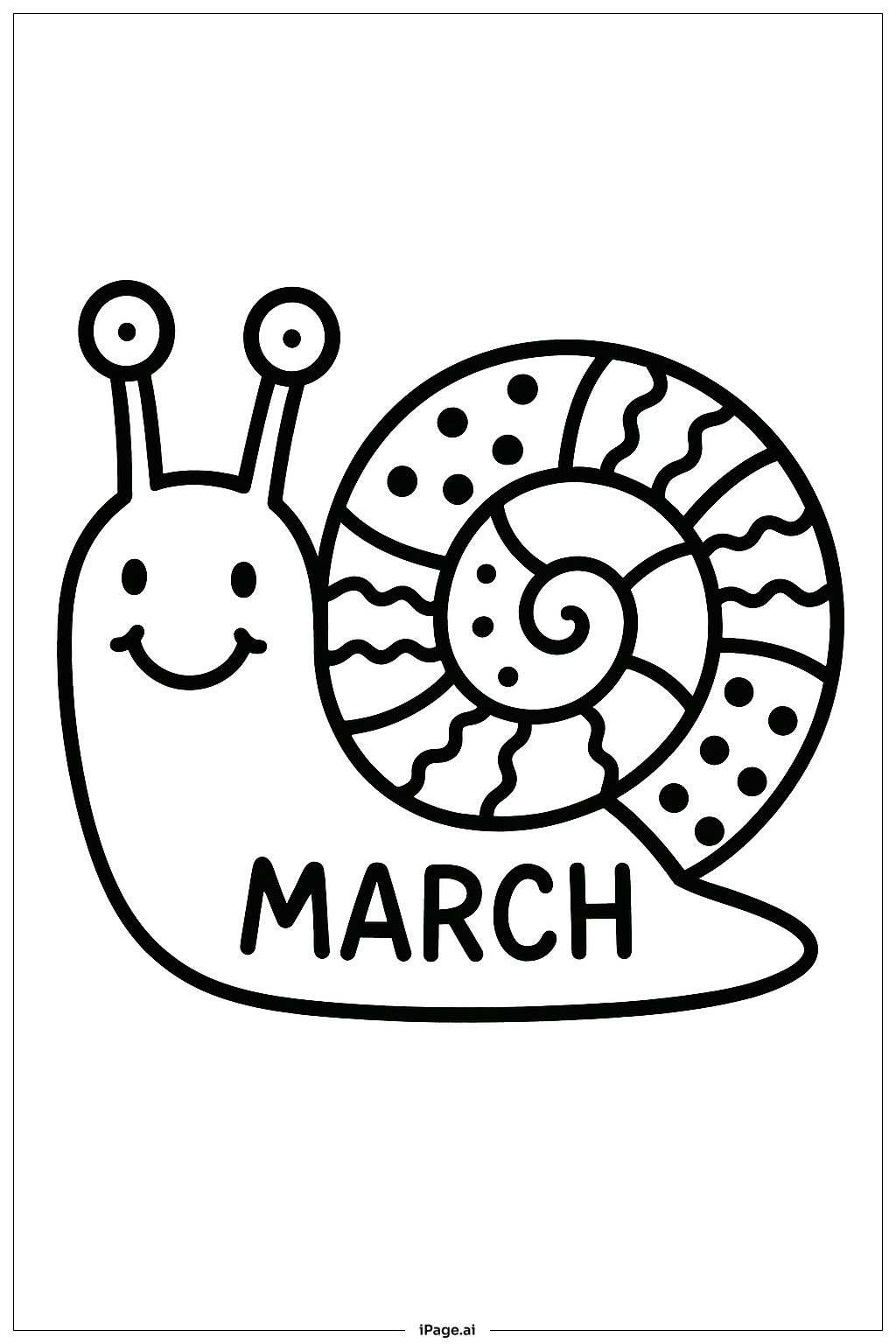 March Snail Coloring Page