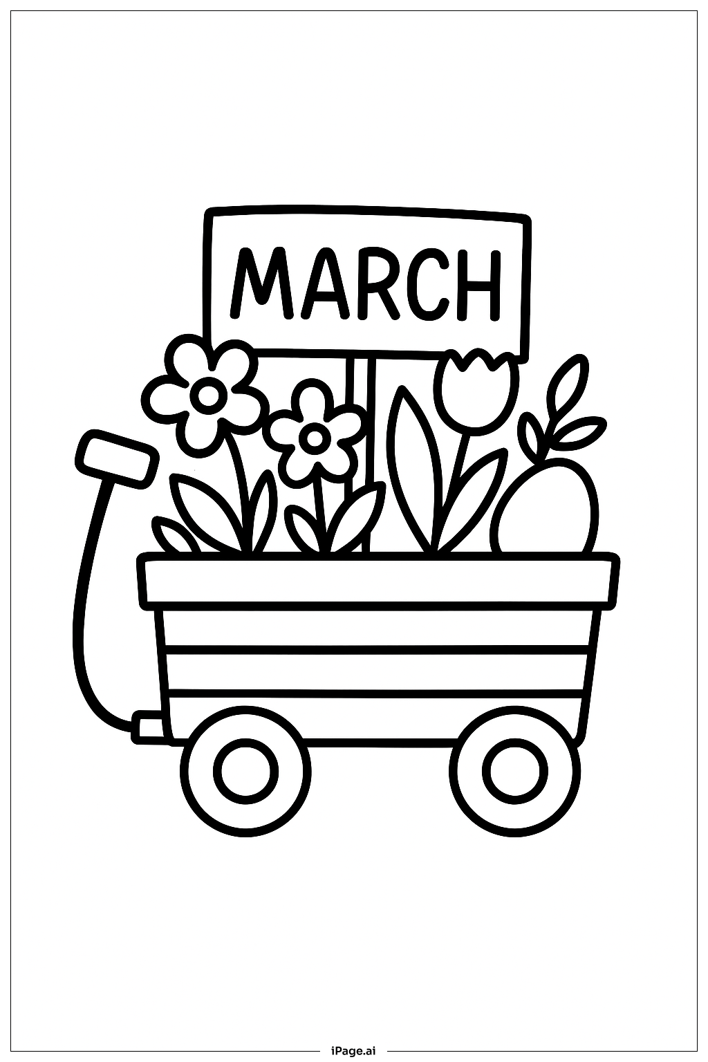 March Wagon Coloring Page