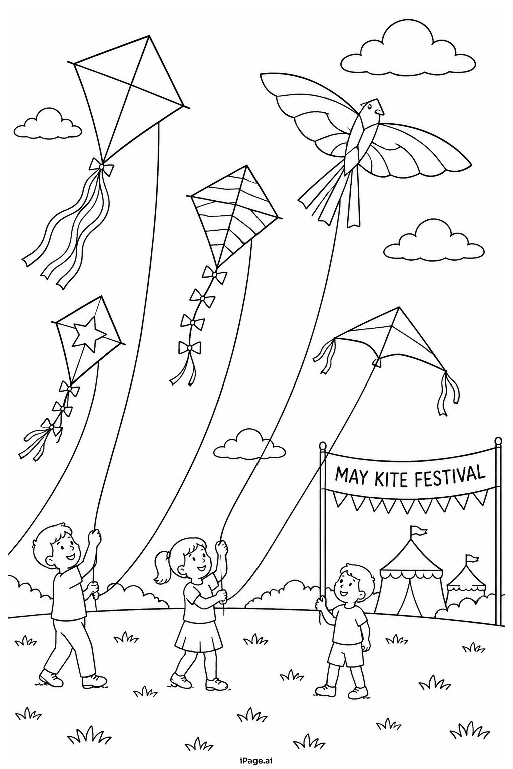 Mai-Drachenfest Ausmalseite