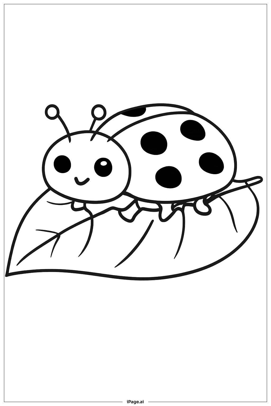 5月のてんとう虫の塗り絵ページ