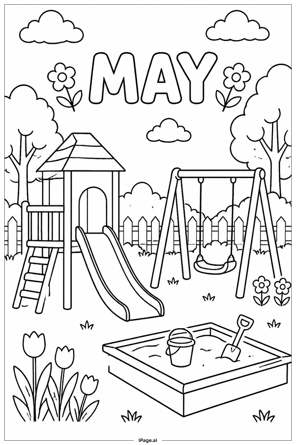 May Playground Coloring Page
