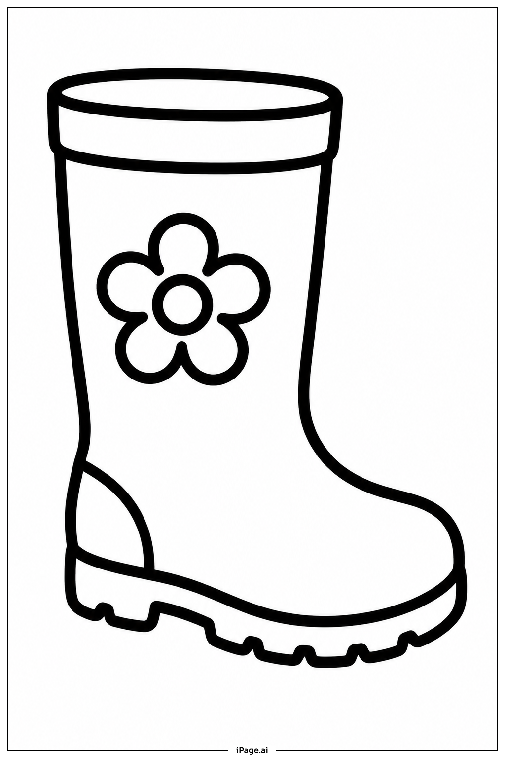 5月の雨靴の塗り絵ページ