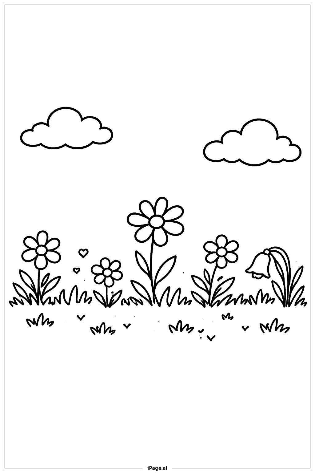 Meadow Flowers Coloring Page