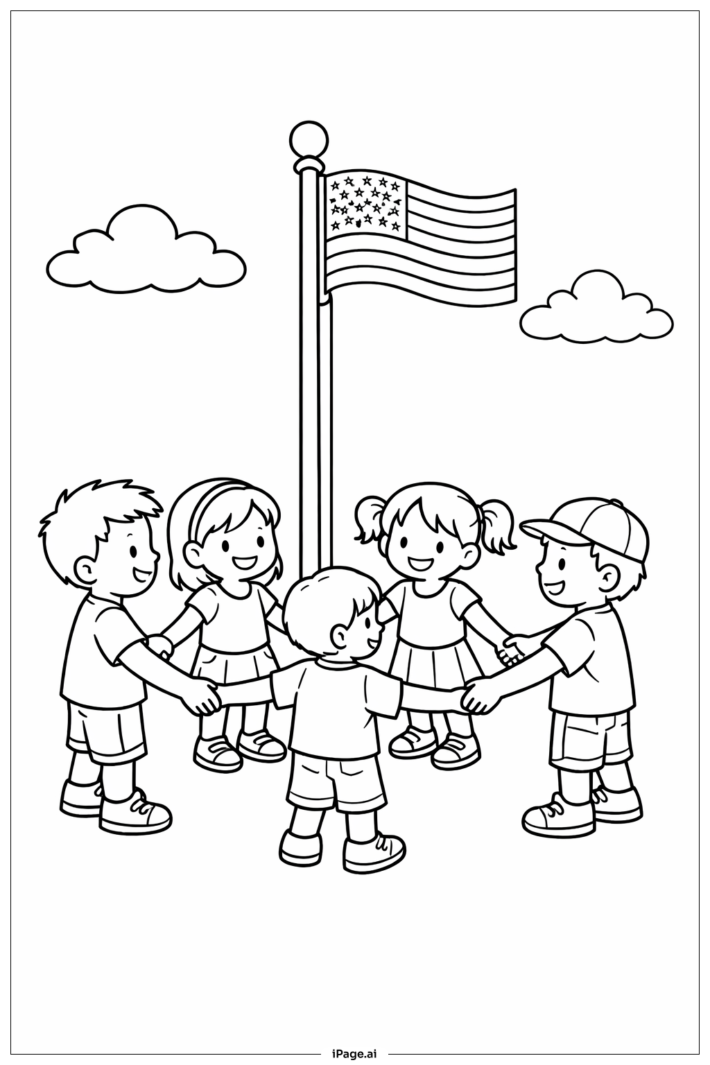  陣亡將士紀念日兒童圈圈著色頁 