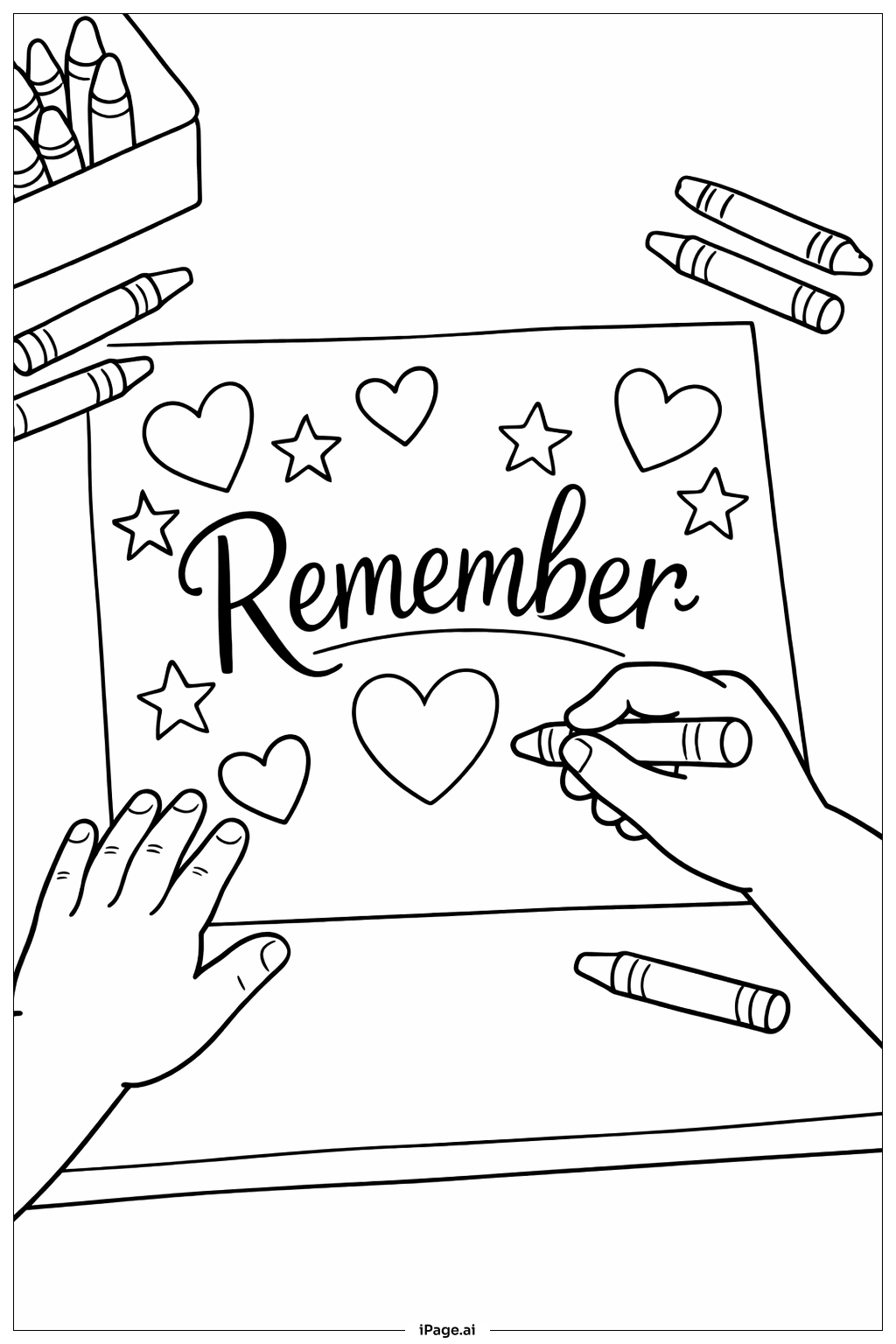  國殤紀念日追思海報著色頁 