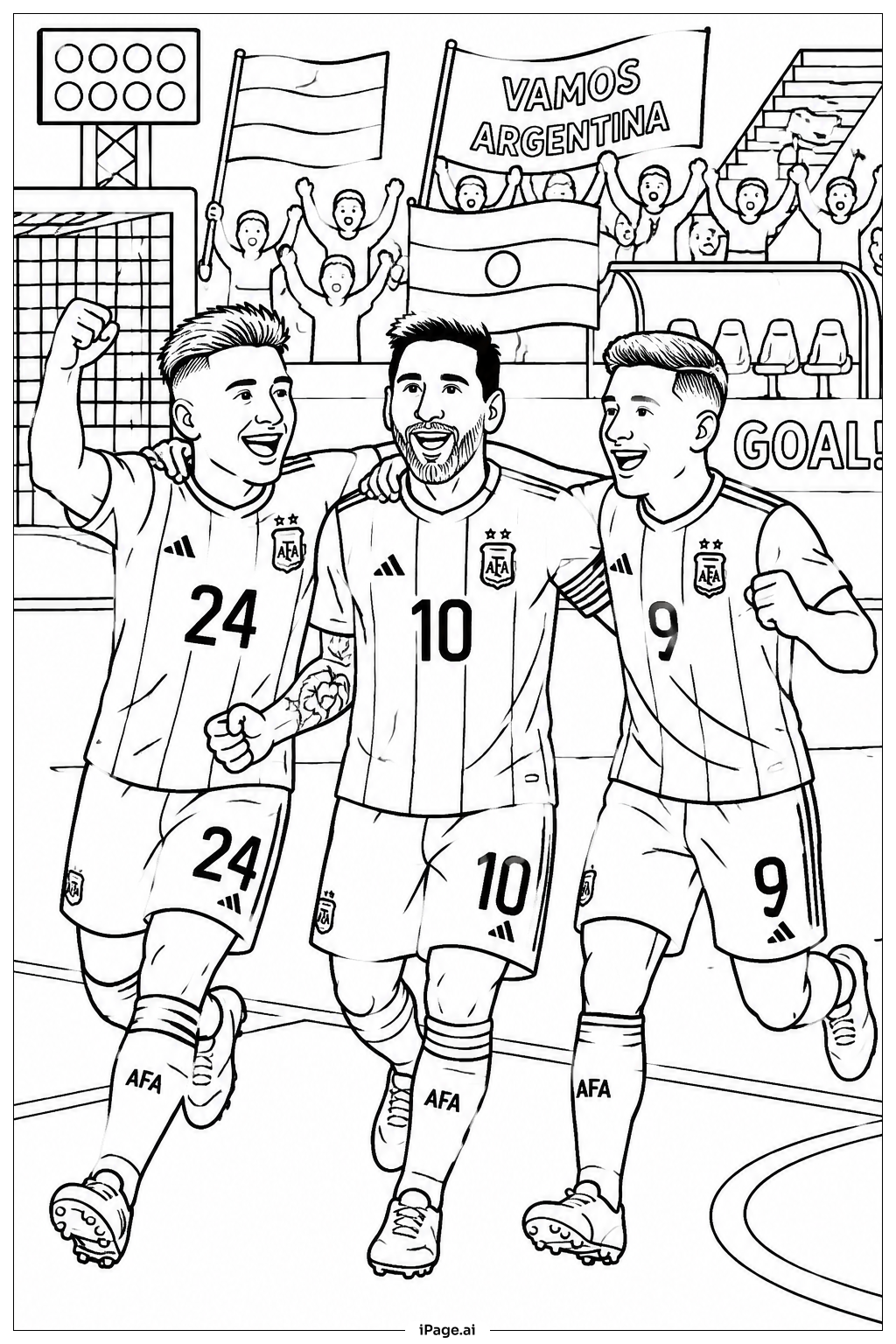Messi y celebración con sus compañeros