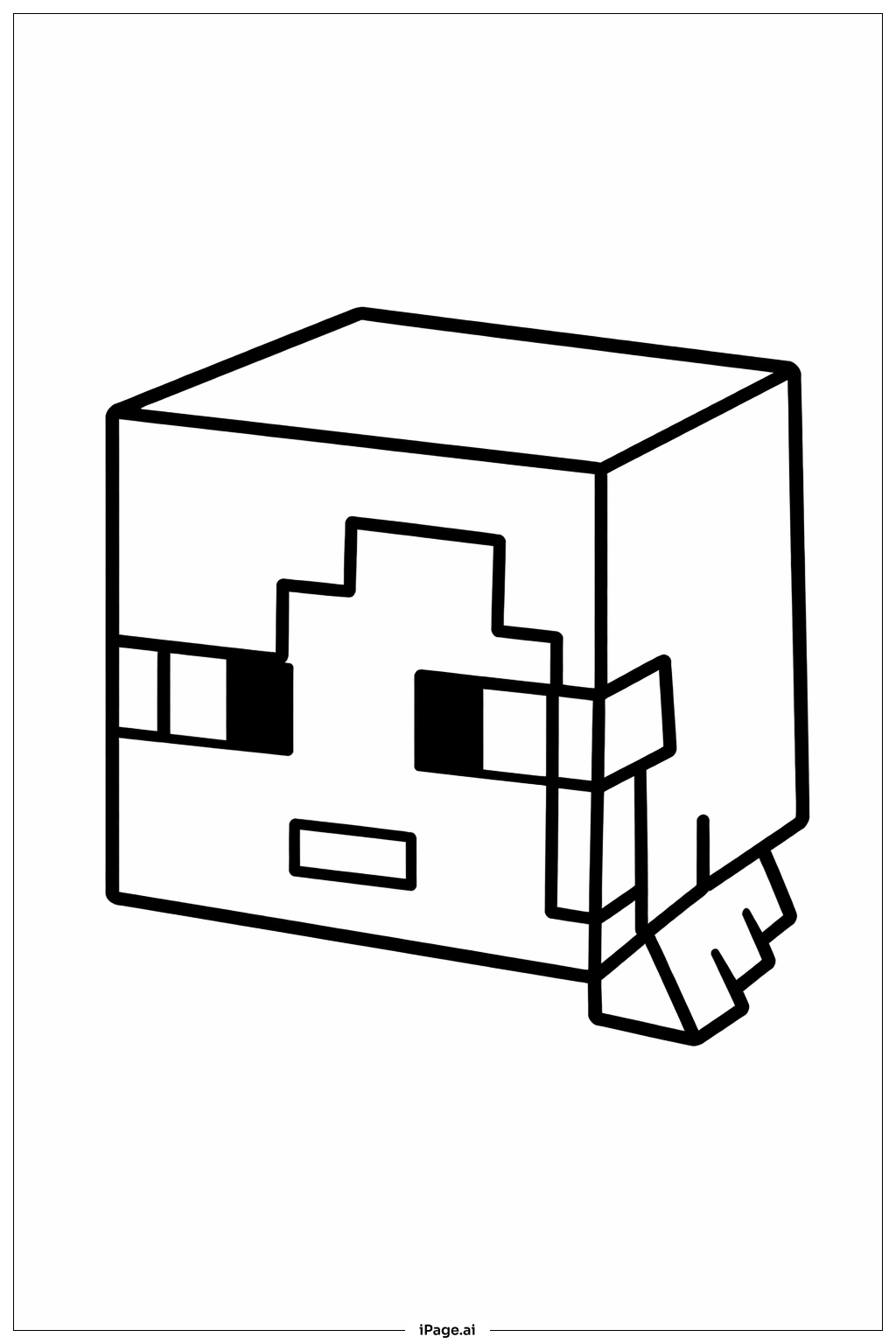  Minecraft 亚历克斯头像填色页 
