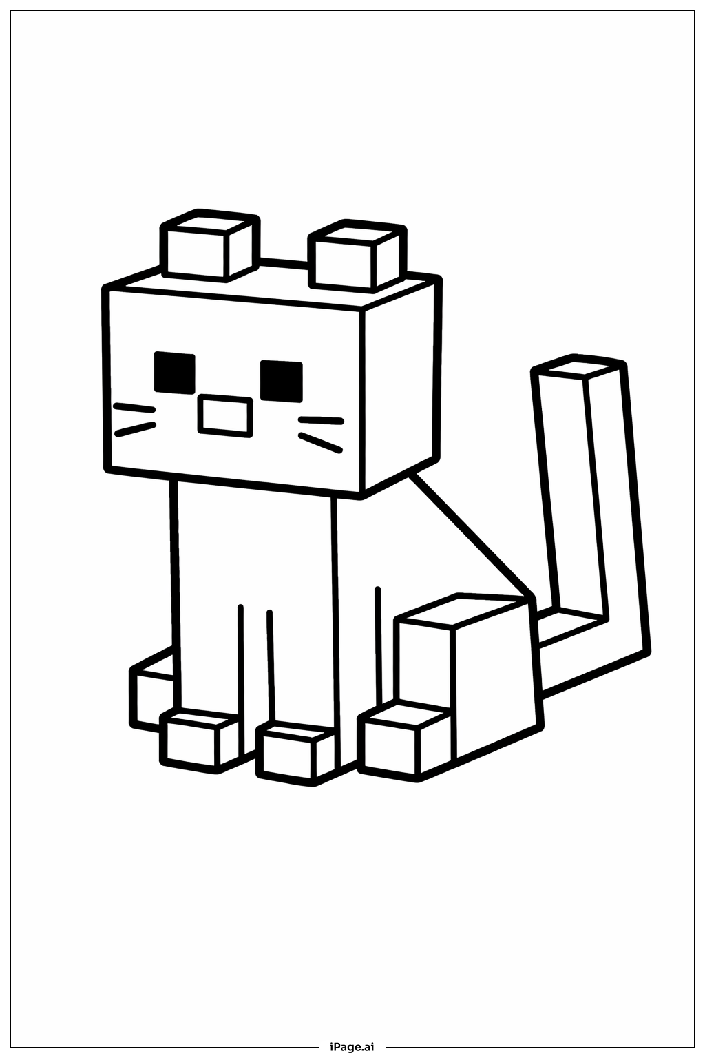  我的世界猫咪填色页 