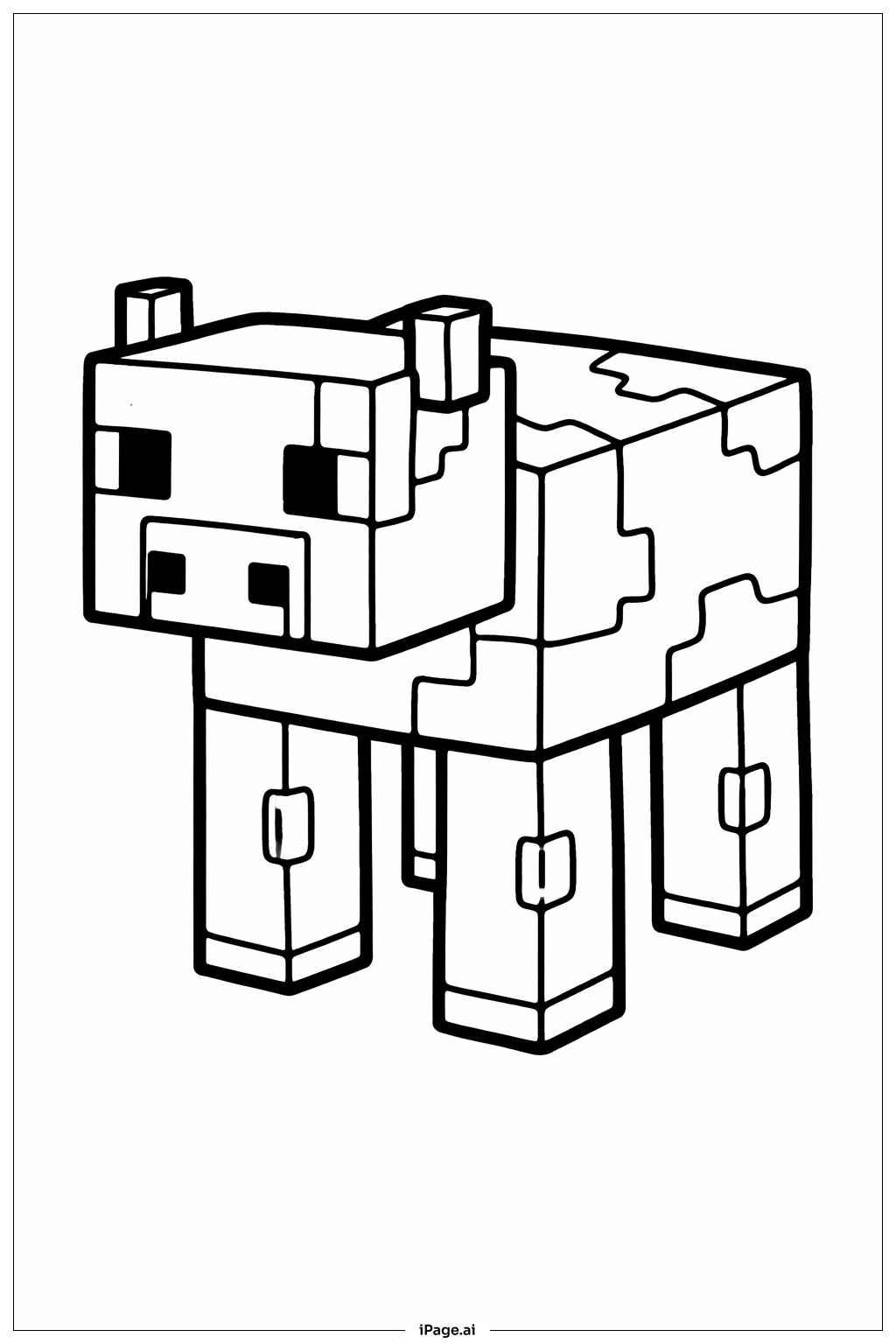  我的世界 牛填色页 