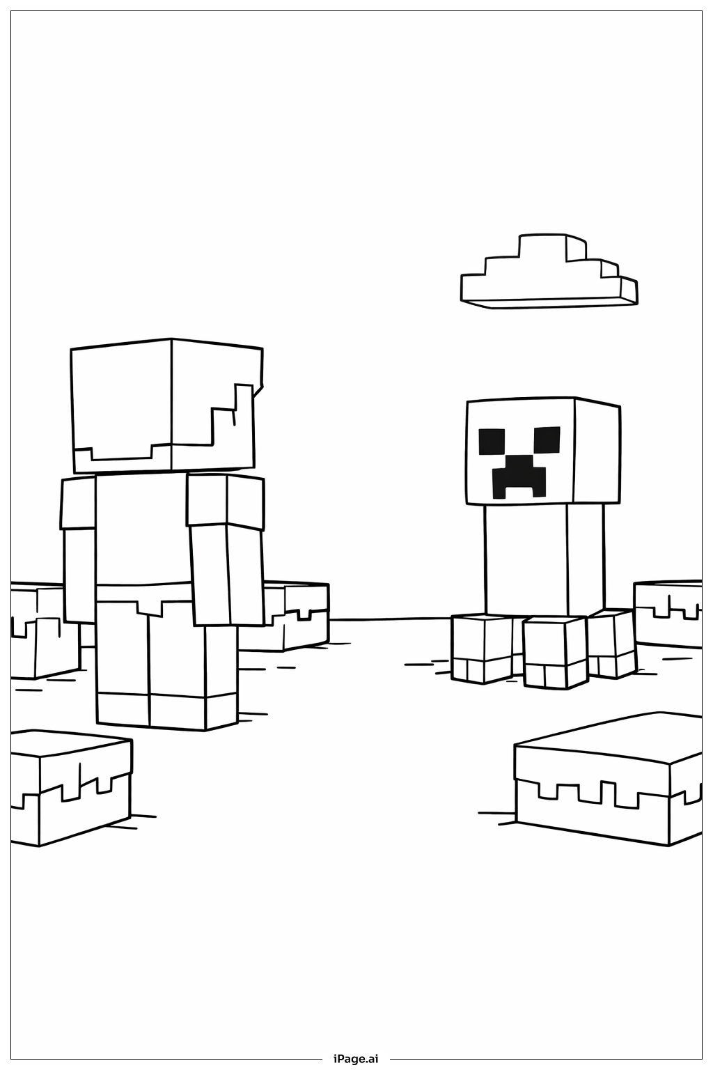  我的世界苦力怕遭遇填色页 