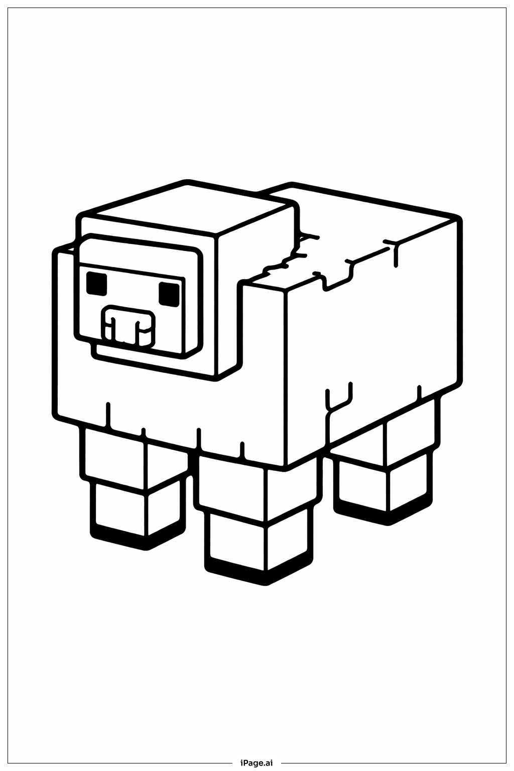  Minecraft 羊填色页 