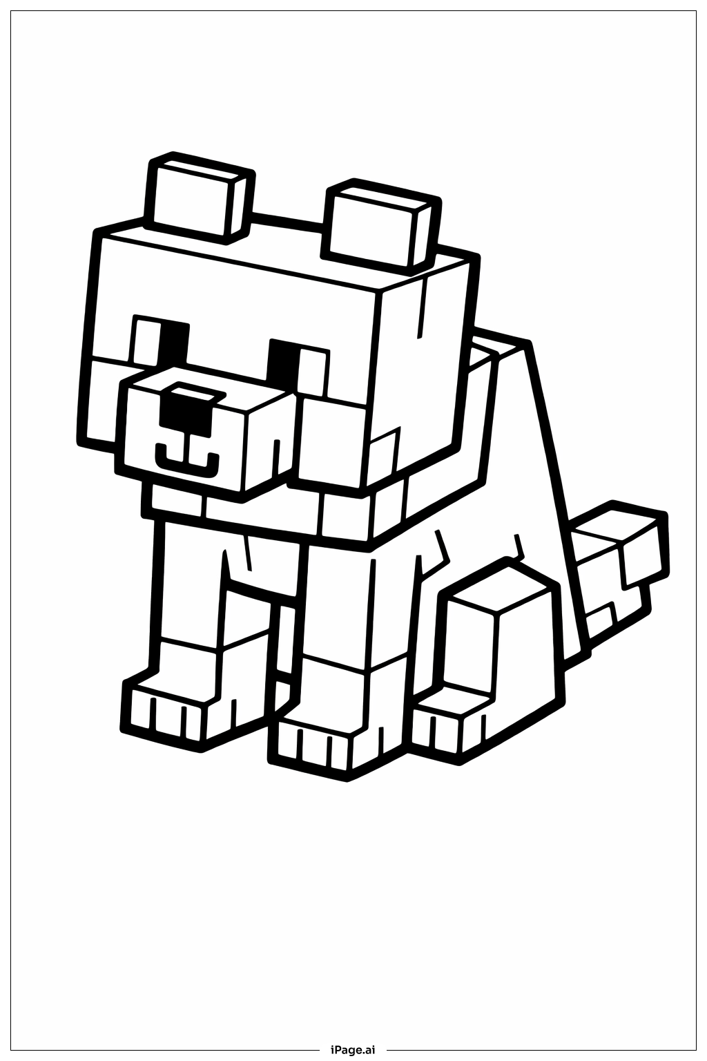  我的世界 狼填色页 