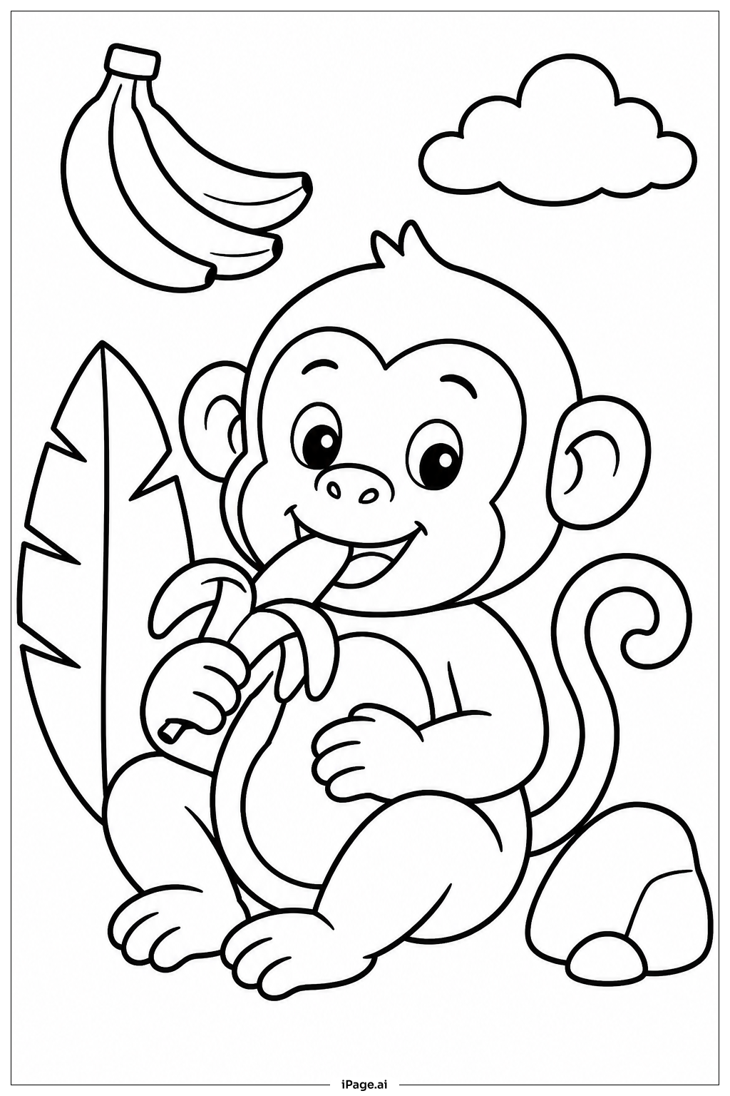 Singe mangeant une banane