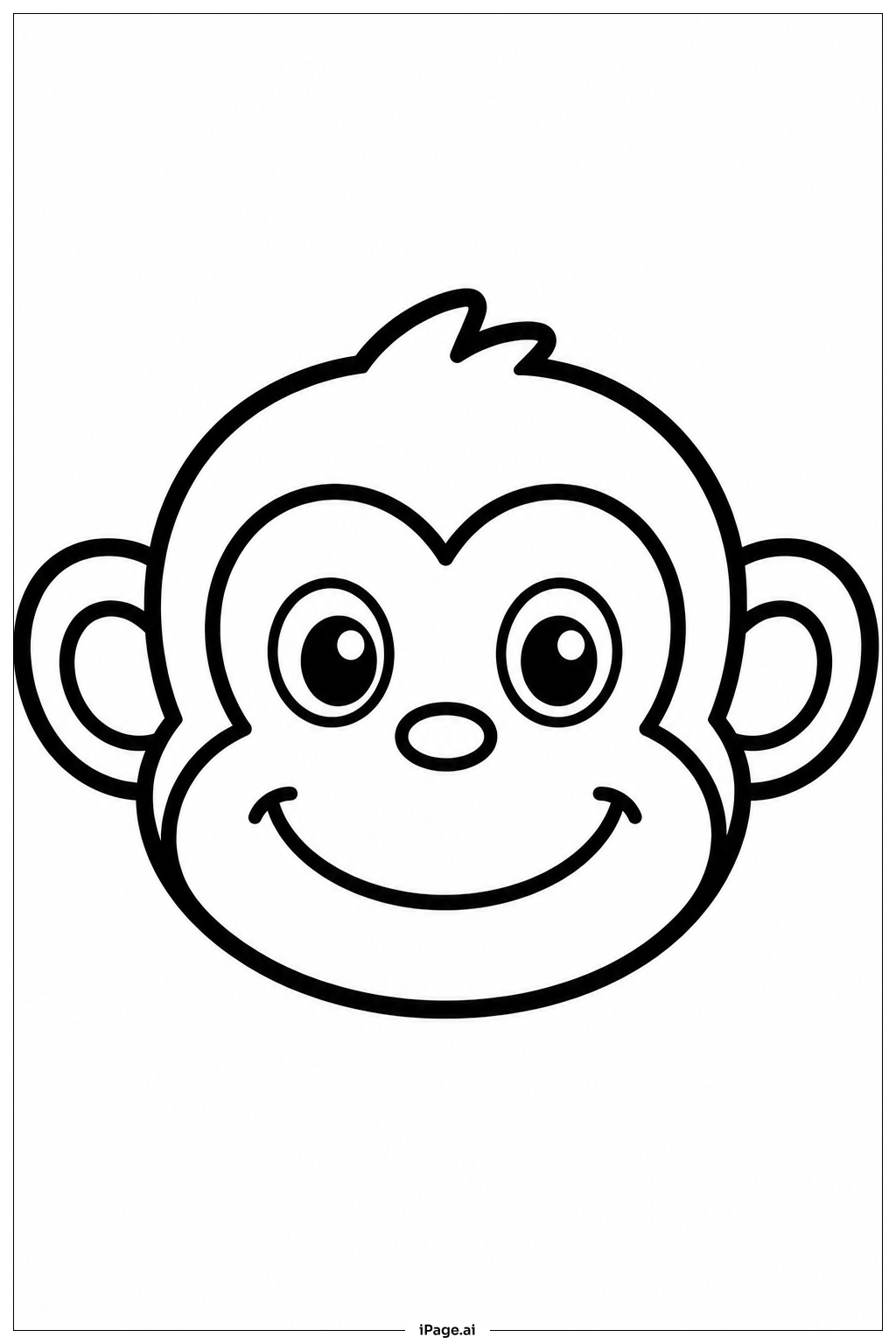 Page de coloriage Visage de singe en gros plan