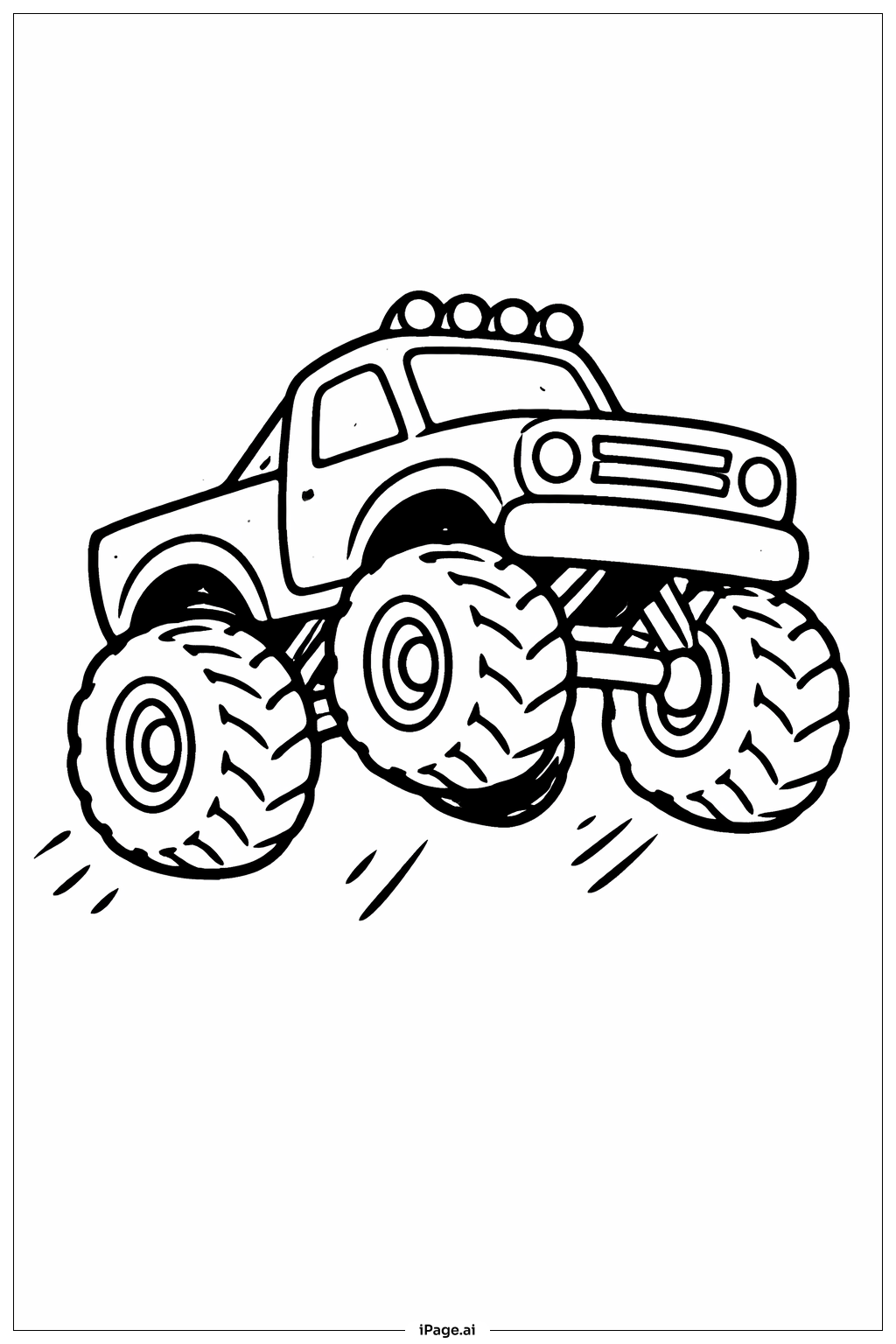 怪兽卡车跳跃简单版填色页